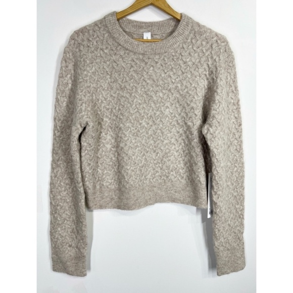 Lululemon NWT Alpaca Wool-Blend Crosshatch Sweater Heathered Crepe - Picture 5 of 12